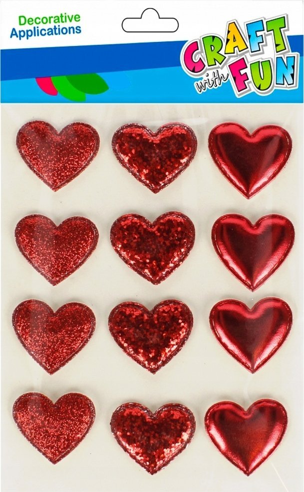 Craft with Fun OZDOBA DEK NAKLEJKI PUFFY SERCE 12SZT CF 12/288