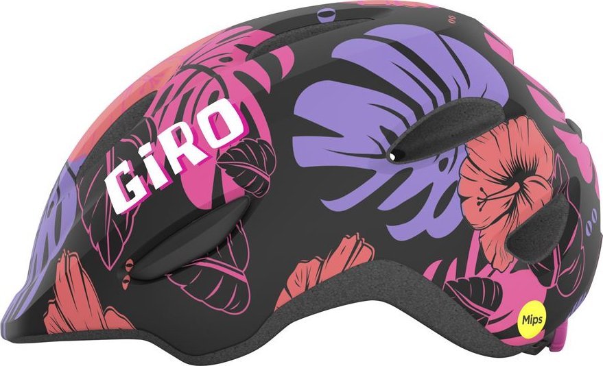 Giro Kask dziecięcy juniorski GIRO SCAMP MIPS Rozmiar kasku: S(49-53 cm), Wybierz kolor: Matte Black Floral