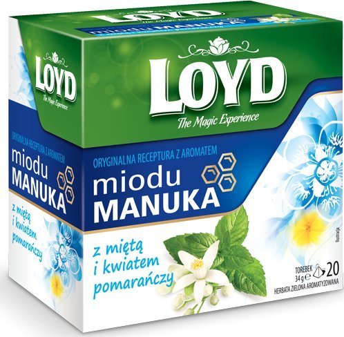LOYD Herbata Miód Manuka z miętą i kwiatem pomarańczy piramidki