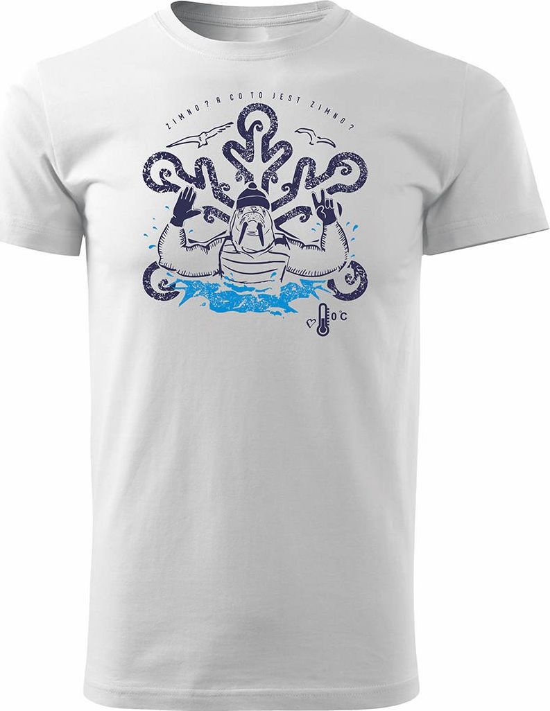 Topslang Koszulka dla morsa z morsem morsowanie męska biała Regular M