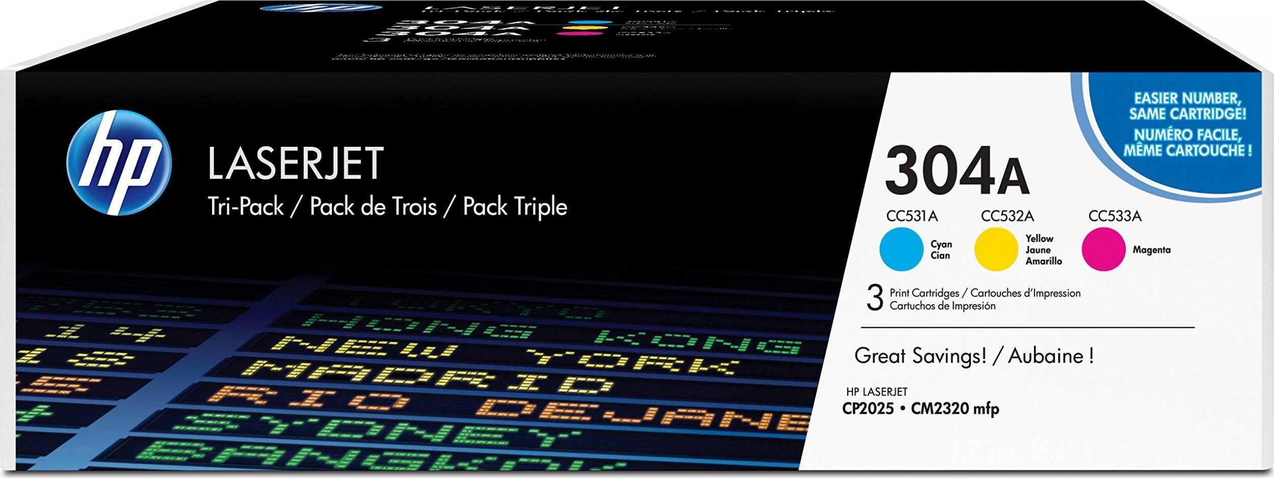 Toner HP 304A Zestaw CMY Oryginał (CF372AM)