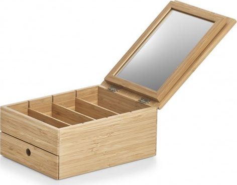Zeller Pudełko na biżuterię m. Lustro, bambus, 25 x 19 x 11,2 cm