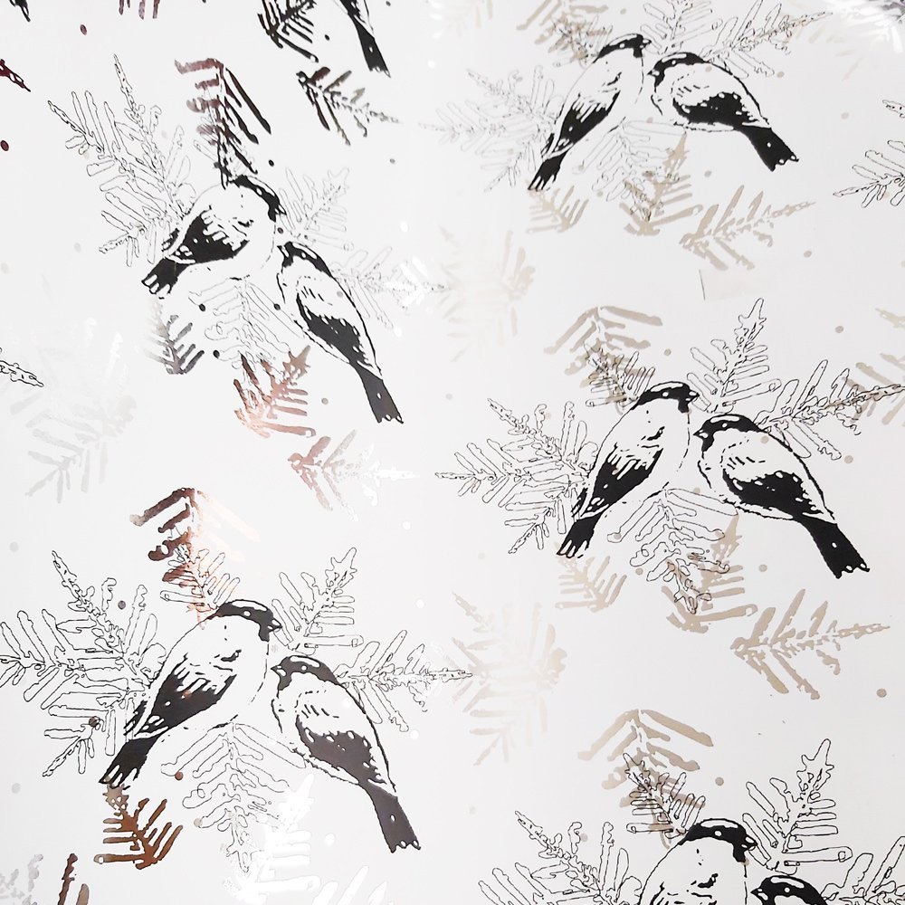 Papier biały ptaki do pakowania 57cmx2m 2m315