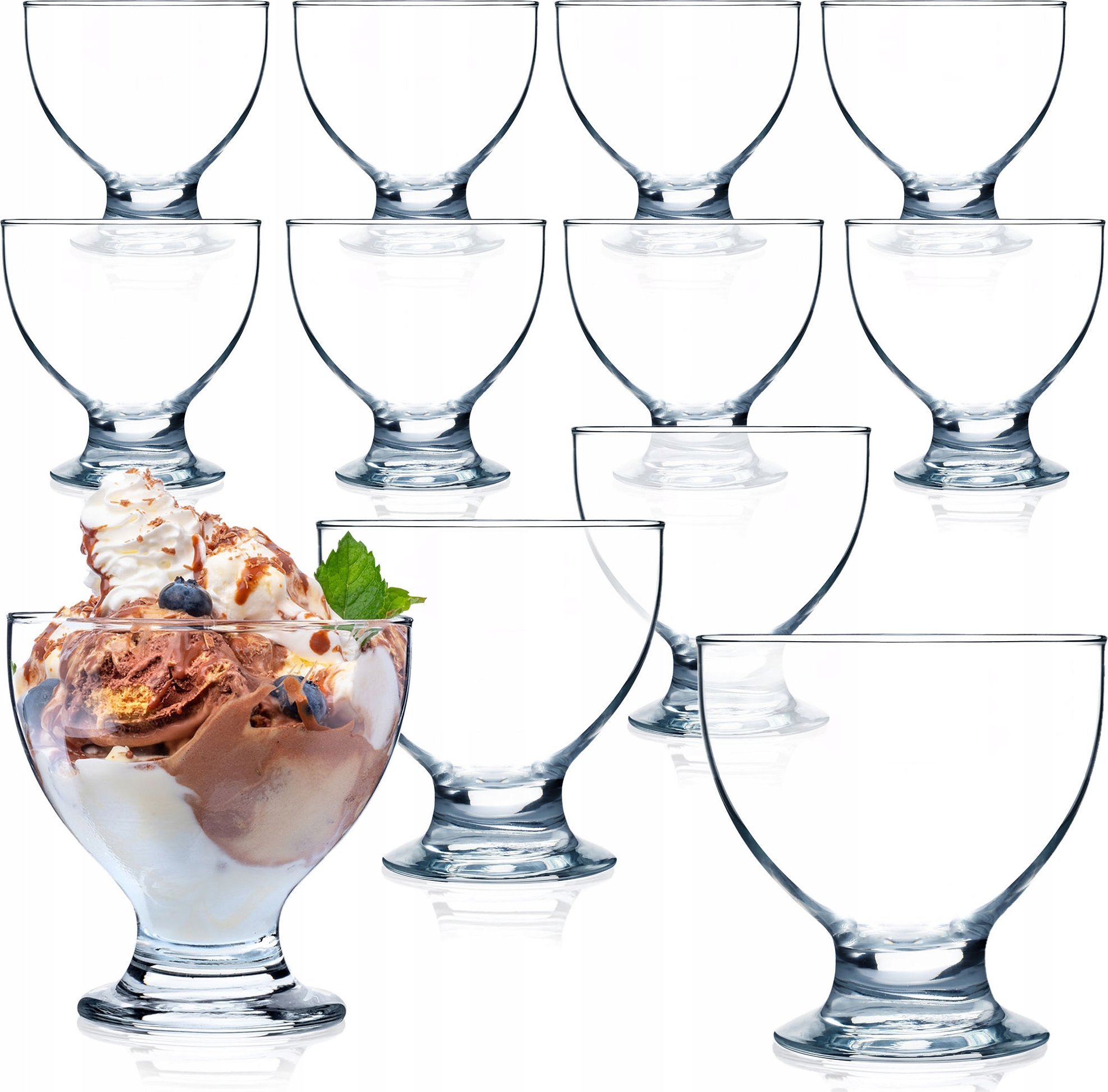 Kadax Pucharki Do Deserów Lodów Szklane 450ml 12szt