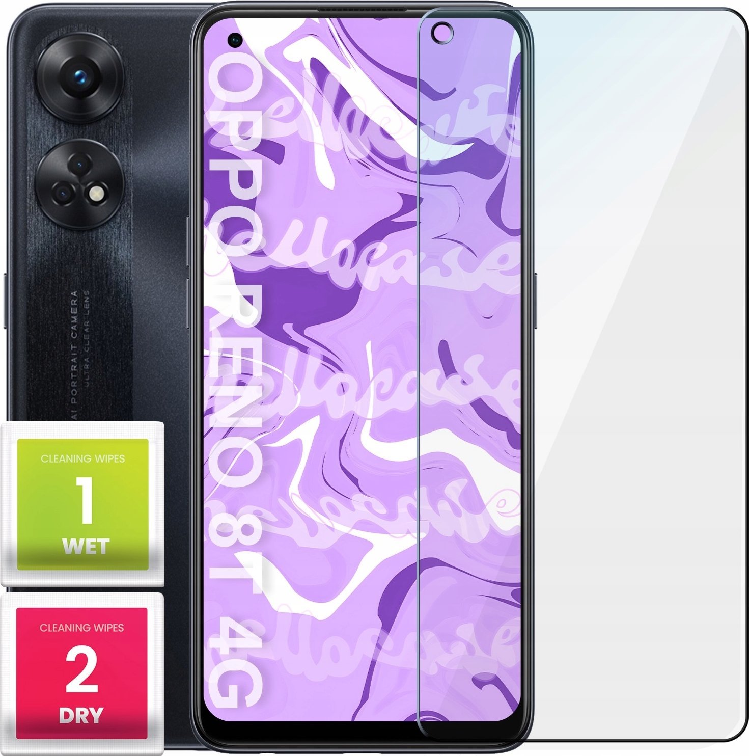 Hello Case Szkło Hartowane do Oppo Reno 8T 4G / 8 / 8z (9H, płaskie 2.5D, ochronne)