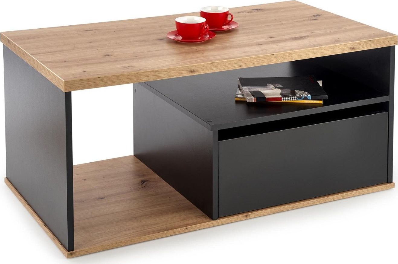 Halmar Ława PANTERA 110x60 dąb/czarna