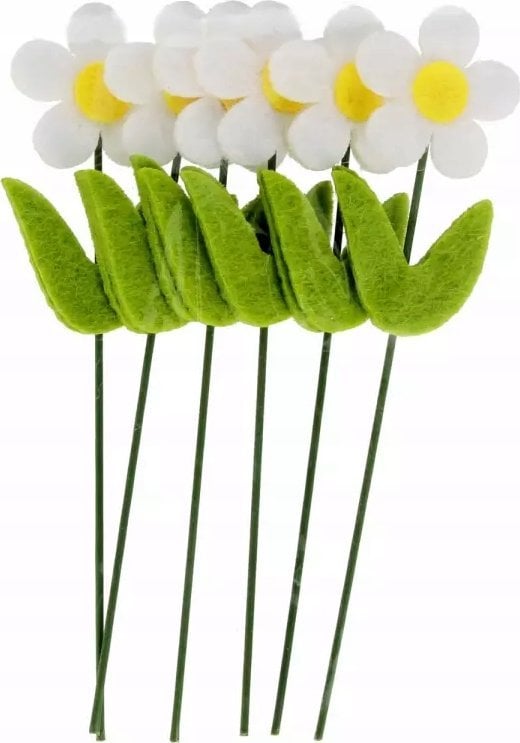 OZDOBA DEK FILC KWIAT NA DRUC BIEL 6SZT CF12/144