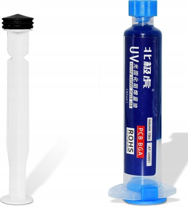 Rosfix SOLDERMASKA DO PŁYTEK DRUKOWANYCH PCB UV NIEBIESKA IZOLACJA STRZYKAWKA