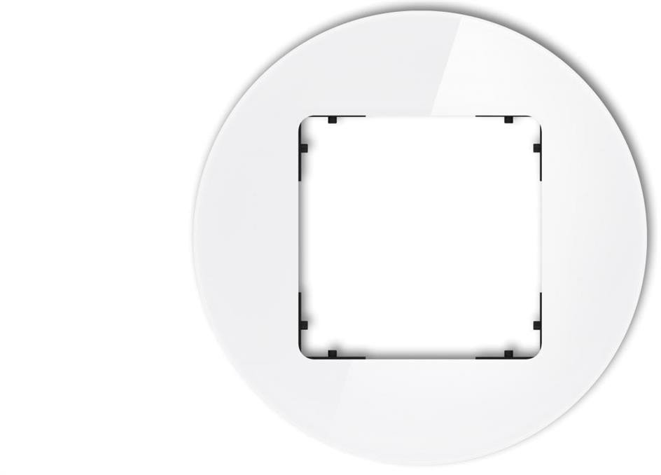 ICON Ramka uniwersalna pojedyncza okrągła - efekt szkła (ramka: biała spód: czarny) 0-12-IRSO-1