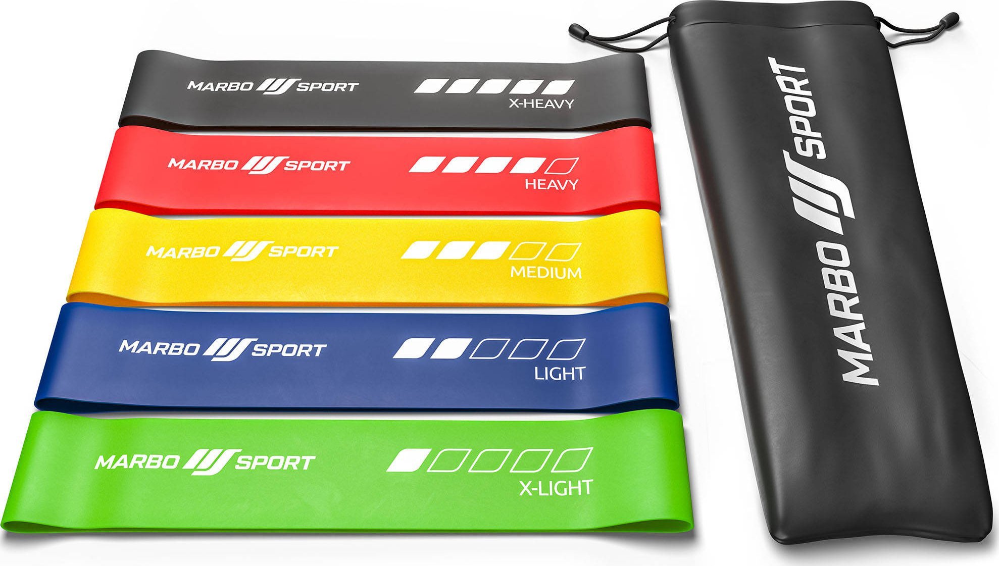 Zestaw 5 taśm oporowych 600 x 50 mm - multikolor - Marbo Sport