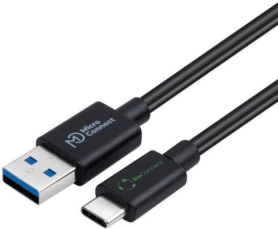 Kabel USB MicroConnect USB-A - USB-C 2 m Czarny (ReConnect USB-C to USB-A 3.2)