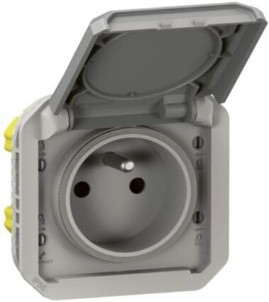 NOWE PLEXO 55 Gniazdo 2P+Z zaciski automatyczne mechanizm 16A - 250V AC szare 069551L