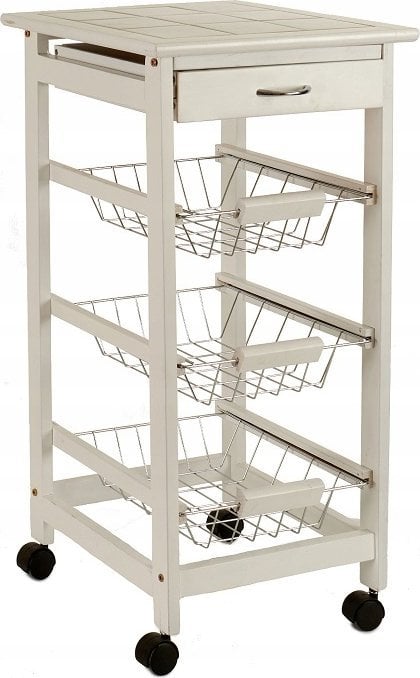 Kinvara Wąski wózek kuchenny na kółkach ESSENTIALS, 37 x 37 x 76 cm