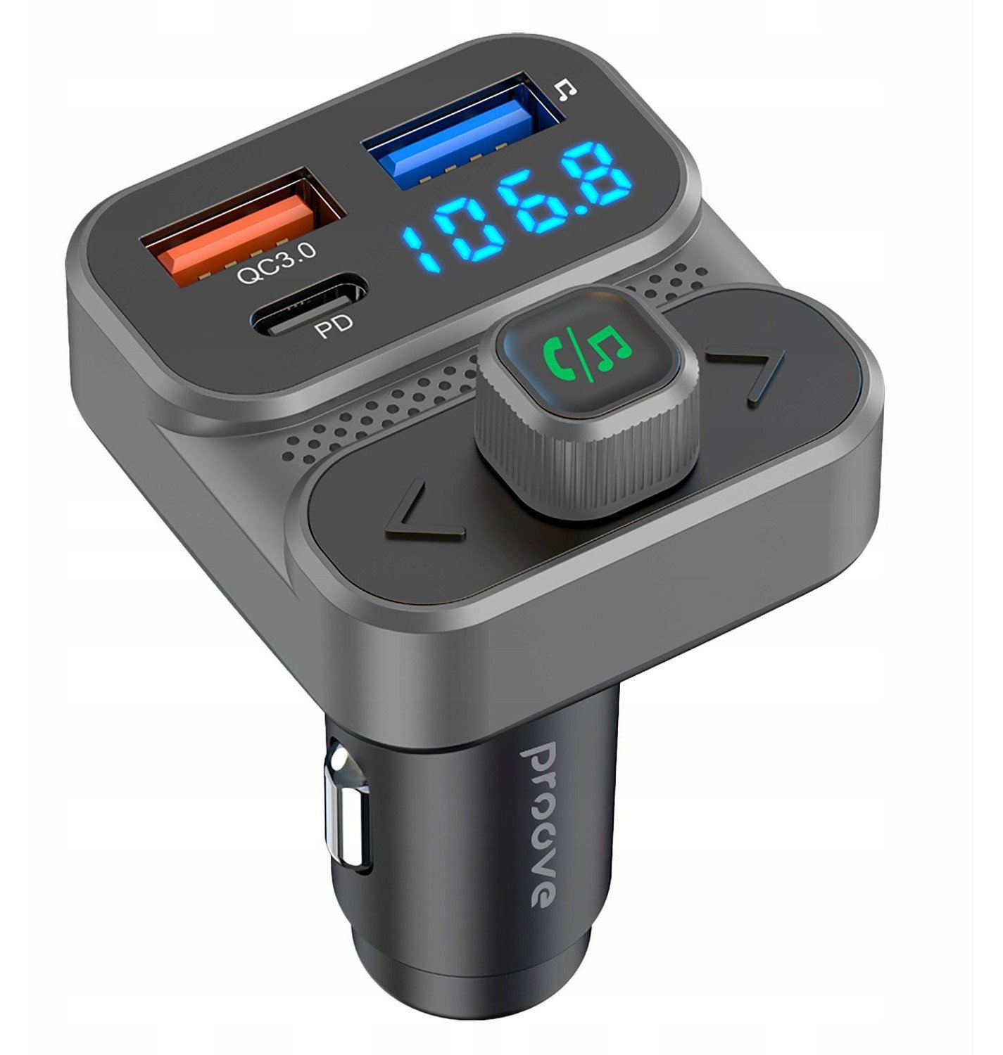 Transmiter FM Bluetooth 5.3 Ładowarka Samochodowa USB Type-C PD 36W Proove / FMLX20120003 / LUXOR SE