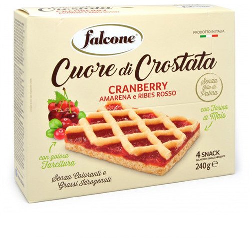 Tarta z żurawiną i wiśnią Crostata Cranberry 240g - Falcone