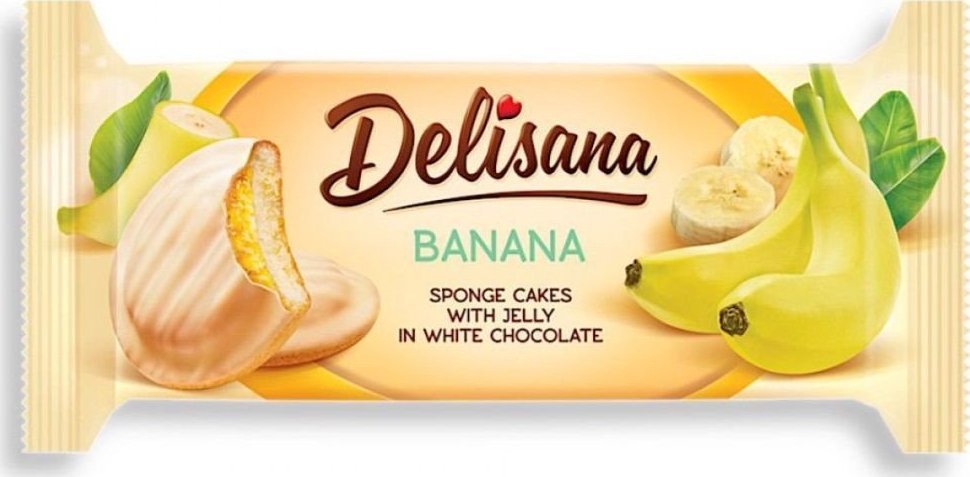 Delisana Ciastka z galaretką bananową w białej czekoladzie 135g