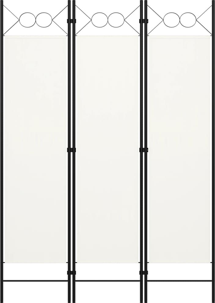 vidaXL Parawan 3-panelowy, biały, 120 x 180 cm