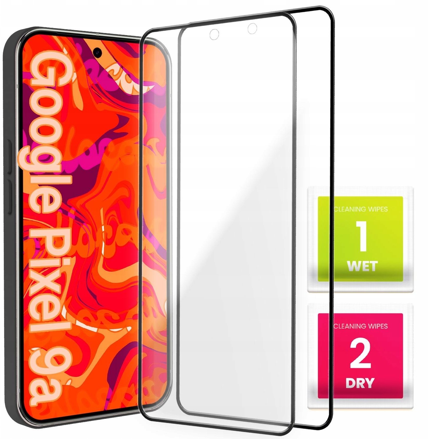 2-PAK Szkło Hartowane Do Google Pixel 9A (Pełne, 5D, Szybka, 9H, Ochronne)