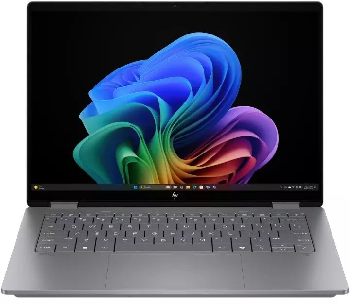 HP OmniBook X Flip AI 16-ar0007nn - Ryzen AI 5 340, 16GB, 512GB SSD, 16 2K 400-nit Touch, 5MP IR cam, US backlit keyboard, 68Wh, Meteor silver, Win 11