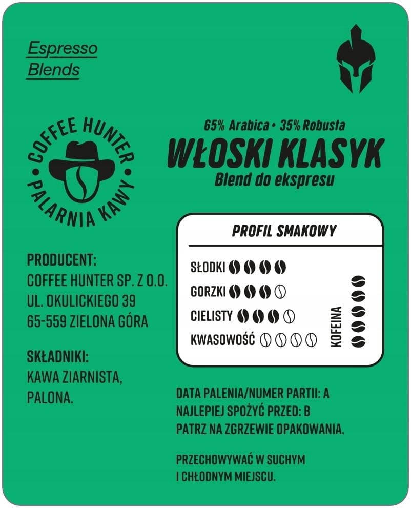 Kawa ziarnista COFFEE HUNTER Włoski Klasyk 1kg