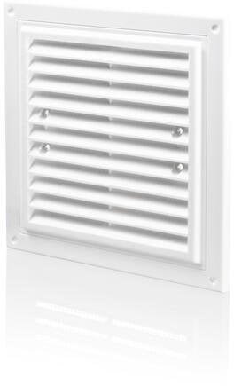 Kratka wentylacyjna MWR 175X175mm z siatką i uchwytami mocującymi biała MWR175X175