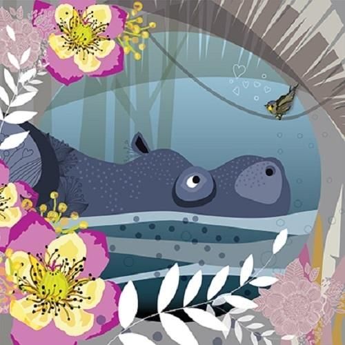 Clear Creation Karnet Swarovski kwadrat CL0719 Hipopotam