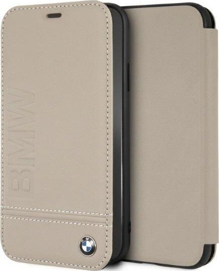 BMW Etui BMW BMFLBKI61LLST Apple iPhone XR book beżowy/taupe Logo Imprint