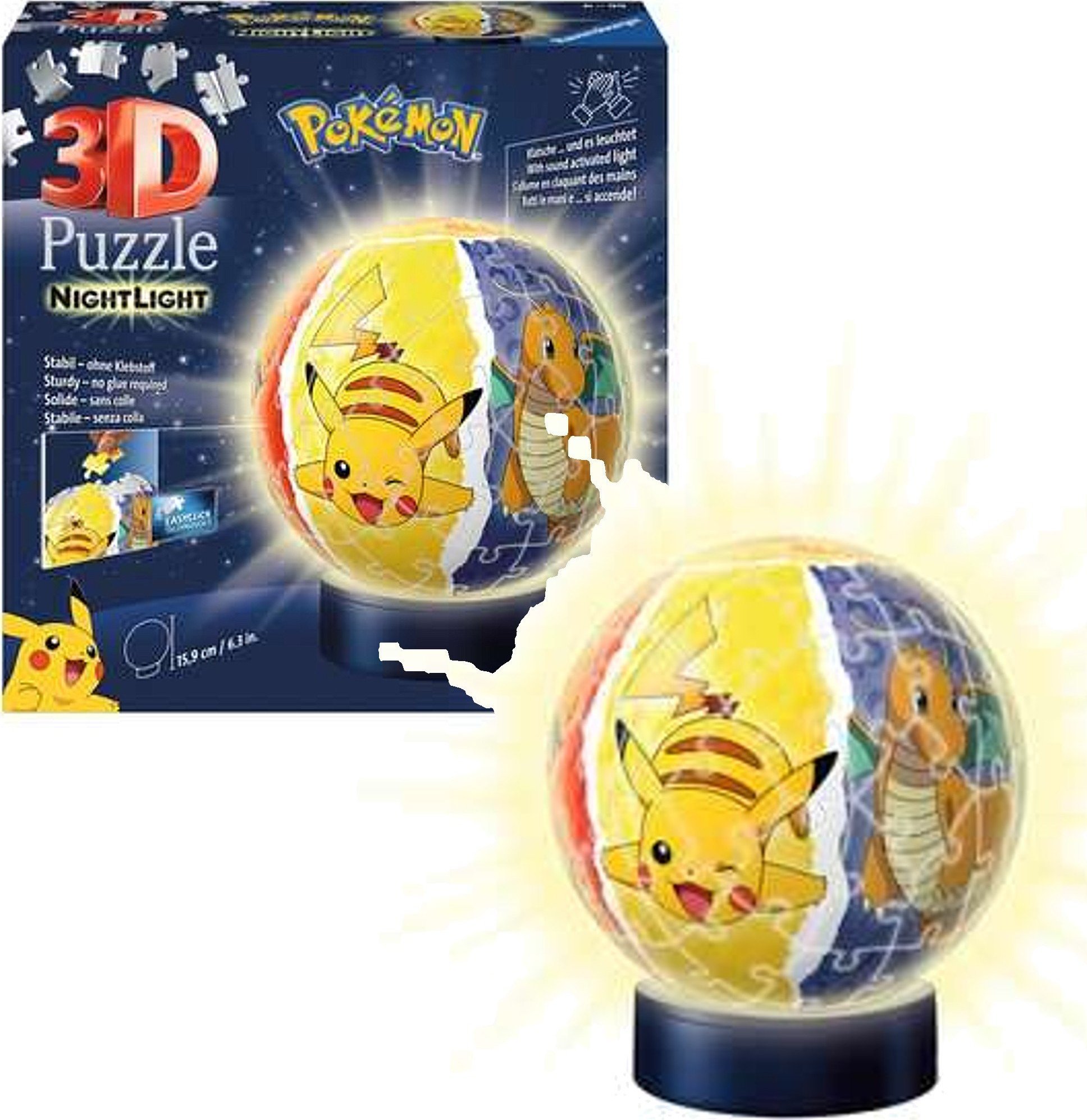Ravensburger Ravensburger 3D Puzzle Ball Night Light Pokemon (72 pieces)
