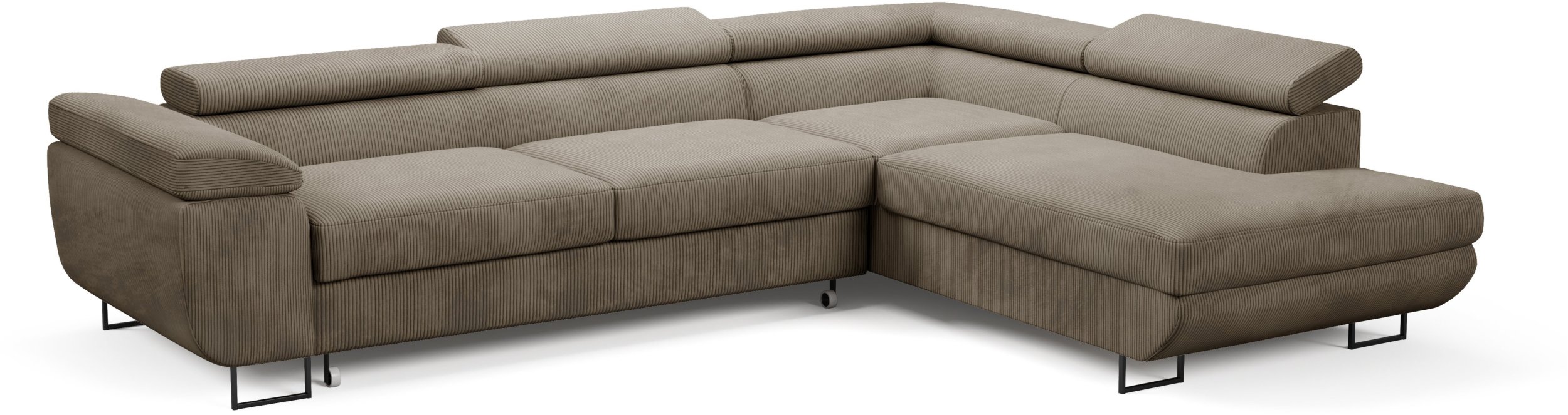 Duży Narożnik OKTAVIO zagłówki regulowane funkcja spania , SZTRUKS poso 03