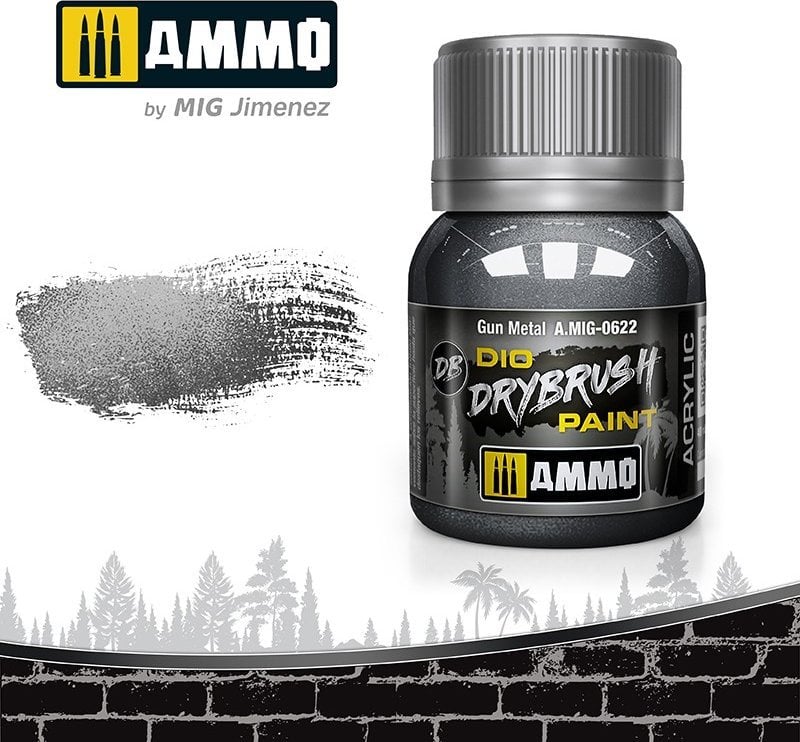 Vallejo Ammo: DIO Drybrush - Gun Metal
