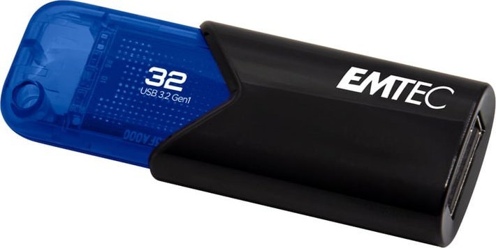 Pendrive Triton Emtec B110 Click Easy 3.2 pamięć USB 32 GB USB Typu-A 3.2 Gen 2 (3.1 Gen 2) Czarny, Niebieski