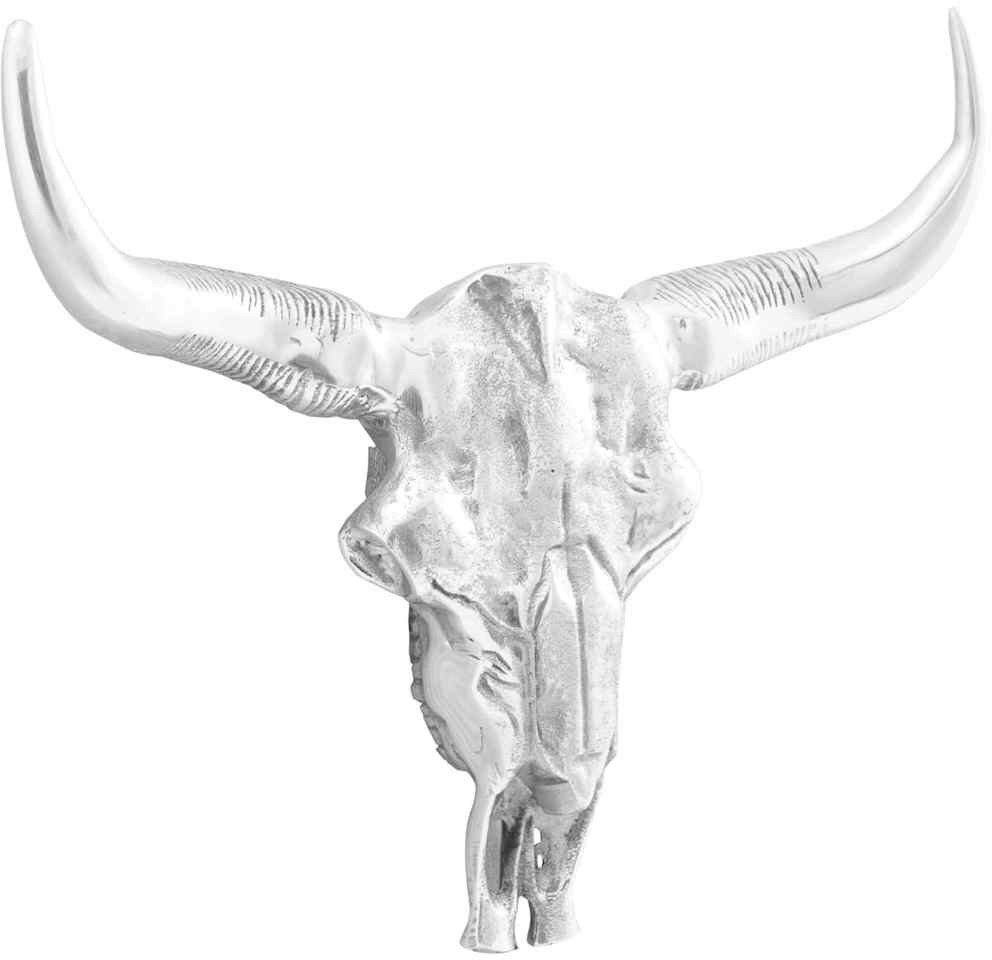 vidaXL Mała Rzeźba Czaszki na Ścianę Srebrny Żywica Mała