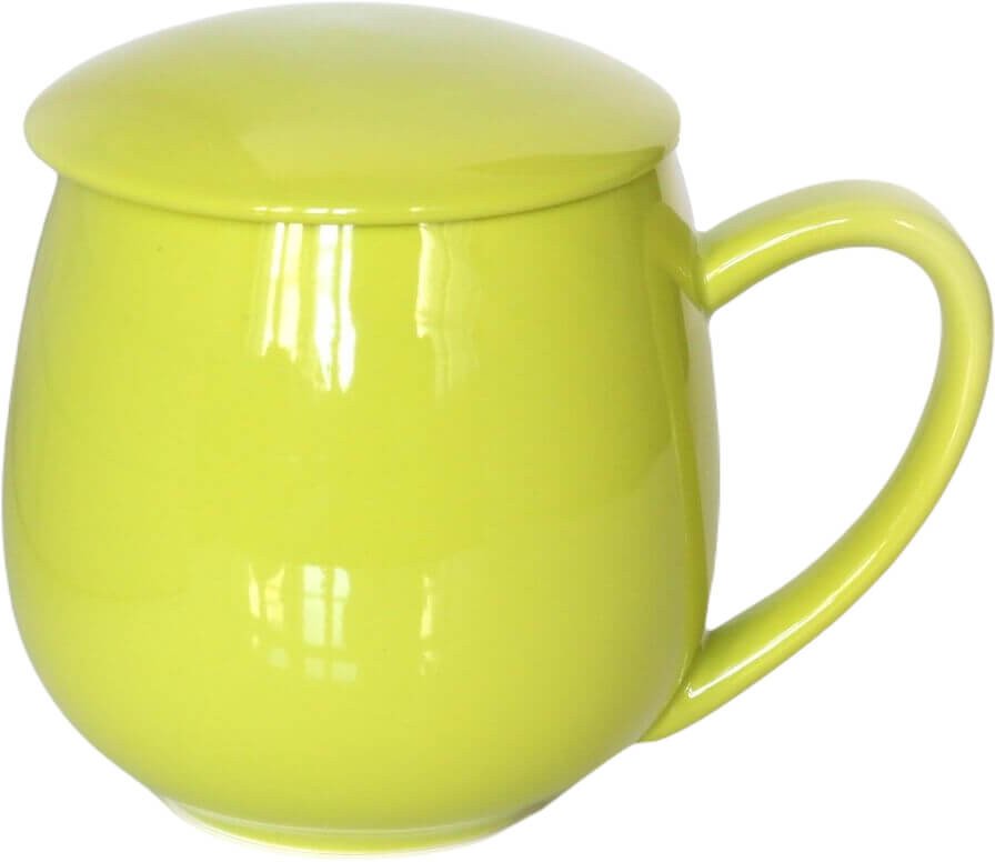 Kubek z zaparzaczem i pokrywką limonkowy - idealny zestaw do przygotowania herbaty, perfekcyjny podarunek prezent dla mamy, taty, babci, dziadka