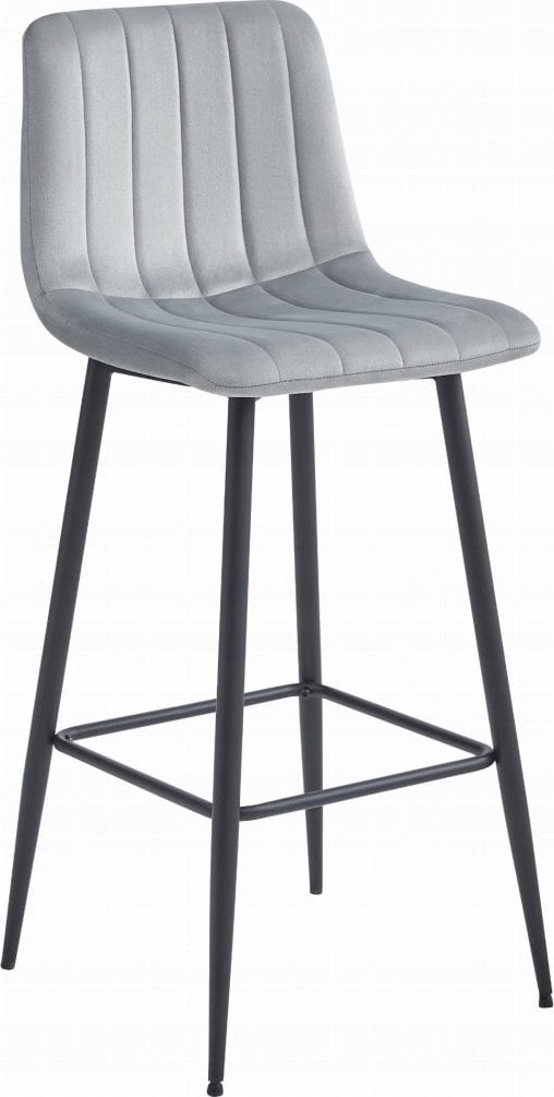 Leobert Hoker POZZA - aksamit srebrno-szary / nogi czarne x 2