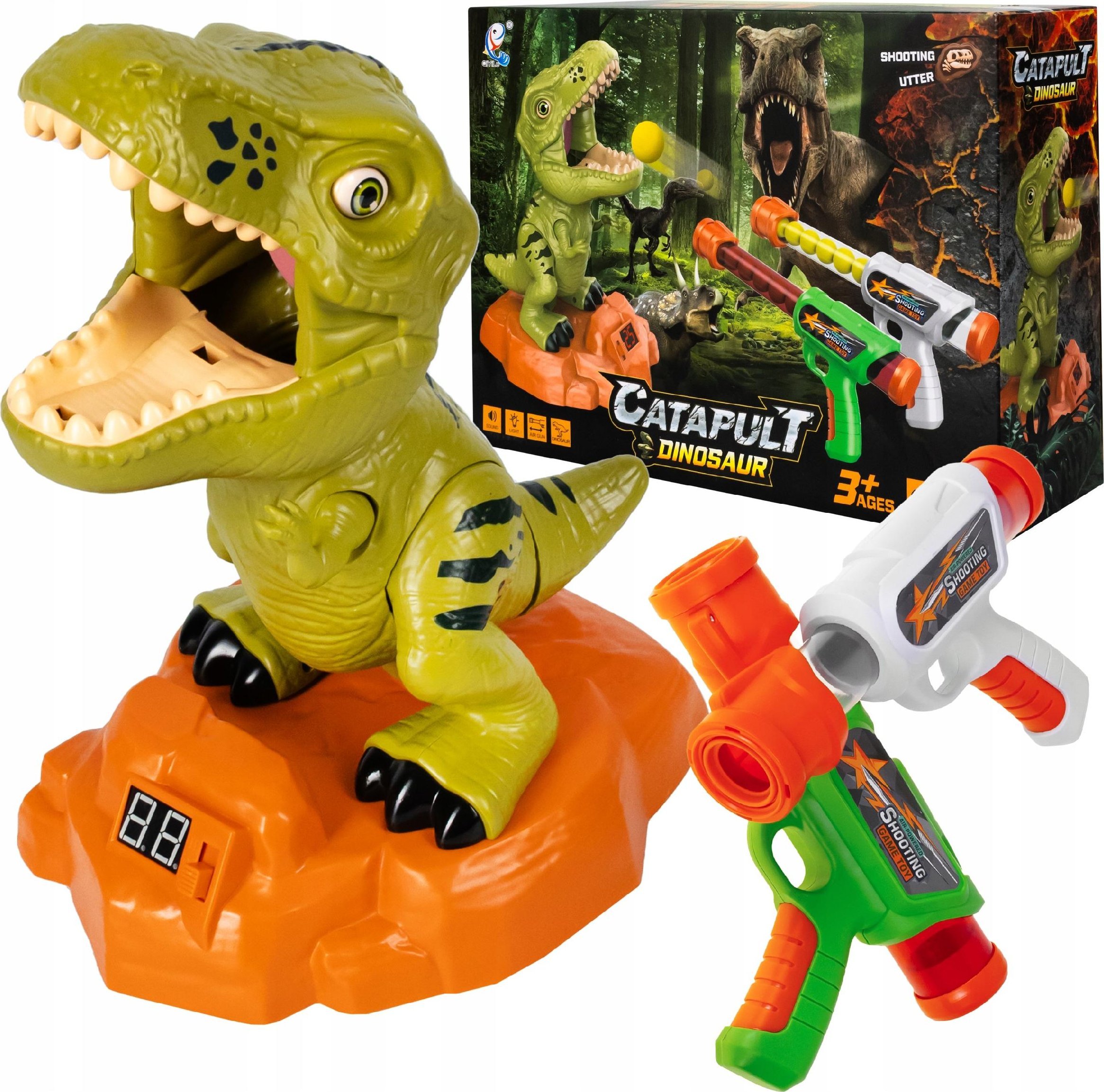 Gra Interaktywna Dla Dzieci Głodny Dinozaur Pistolet Kulki Ruchomy Cel