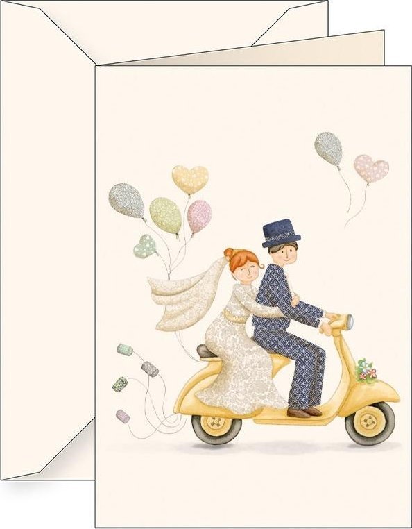 Karnet B6 + koperta 6176 Ślub Skuter