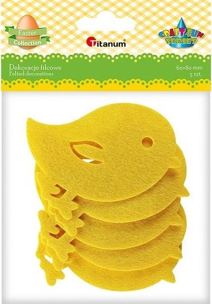 Titanum Filcowe kurczaki żółte 85x78mm 5szt