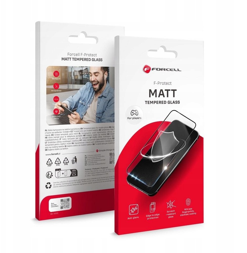 Szkło Hartowane Forcell Matt Glass - do Iphone 13 Pro Max / 14 Plus czarny