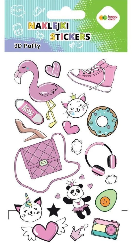 Naklejki 3D Puffy Funky Pink 10x20cm HAPPY COLOR