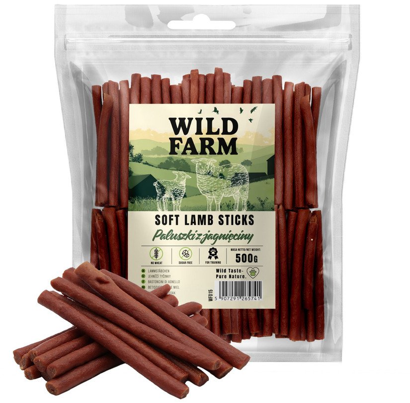 WILD FARM paluszki z jagnięciny 500g przysmak dla psa