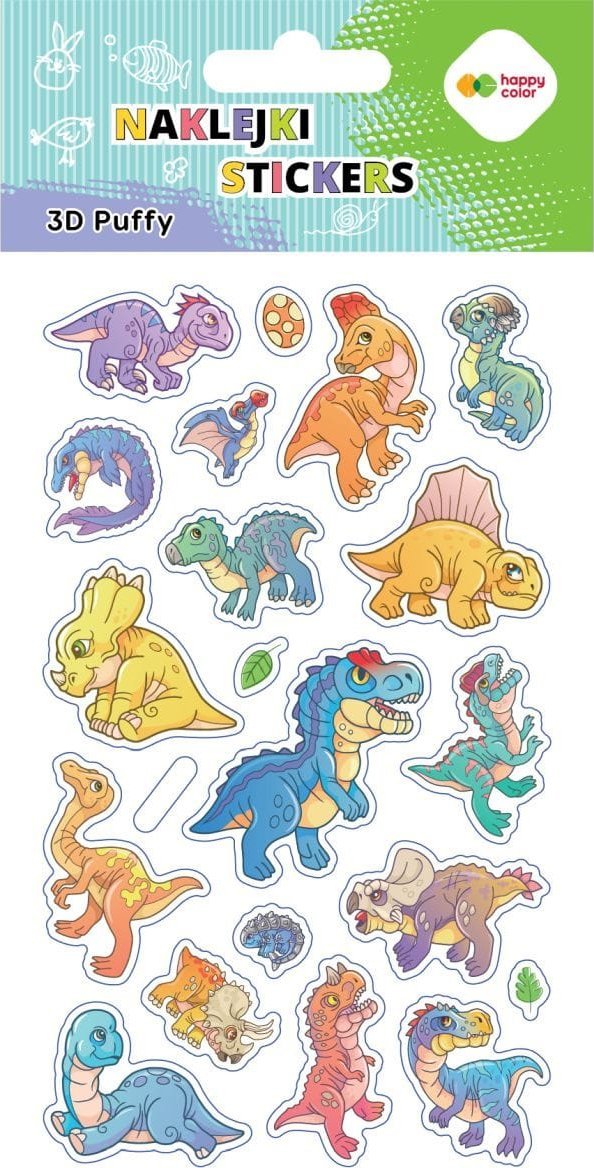 Naklejki 3D PUFFY-Dino, 10x20cm, Happy Color
