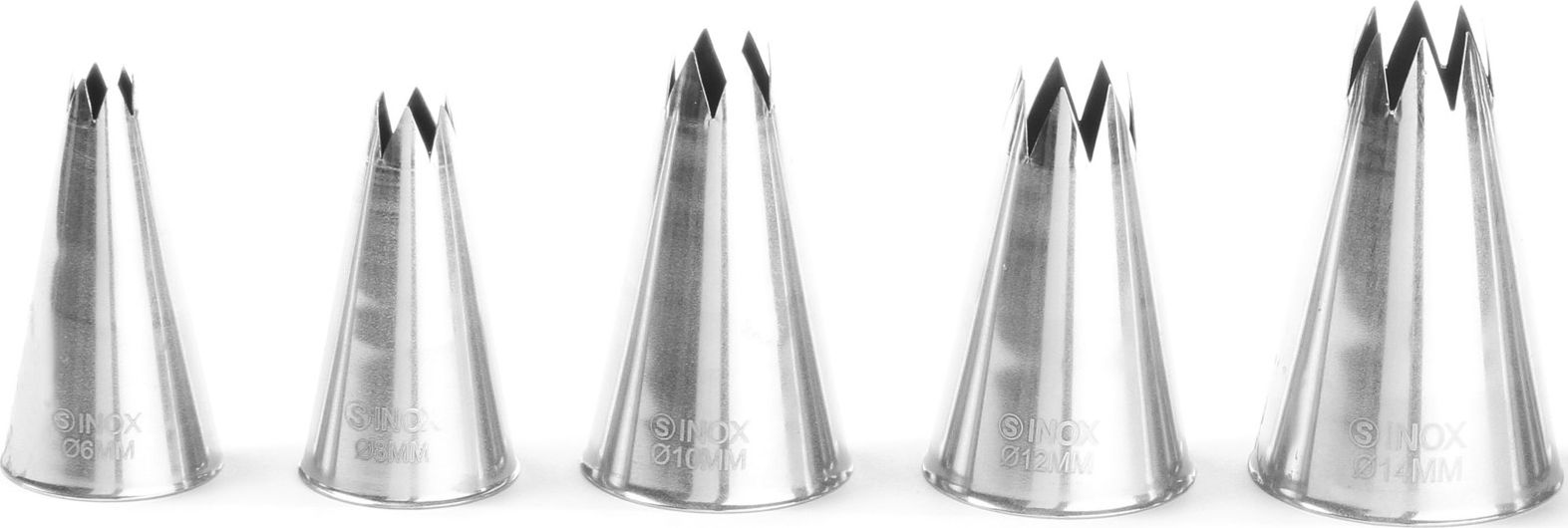 Hendi Końcówki dekoracyjne do rękawów rożków cukierniczych karbowane zestaw 5szt. - Hendi 551790 Końcówki dekoracyjne do rękawów rożków cukierniczych