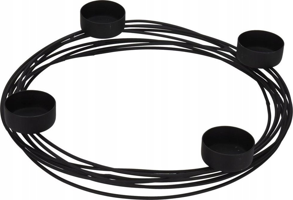 Home Styling Collection Świecznik metalowy czarny na 4 świeczki 28x3,5 cm