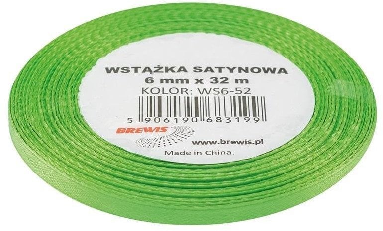 Wstążka satynowa zielona 6mmx32m