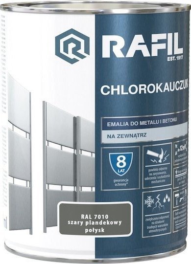 Emalia chlorokauczukowa Rafil Szary plandekowy 0,9 l