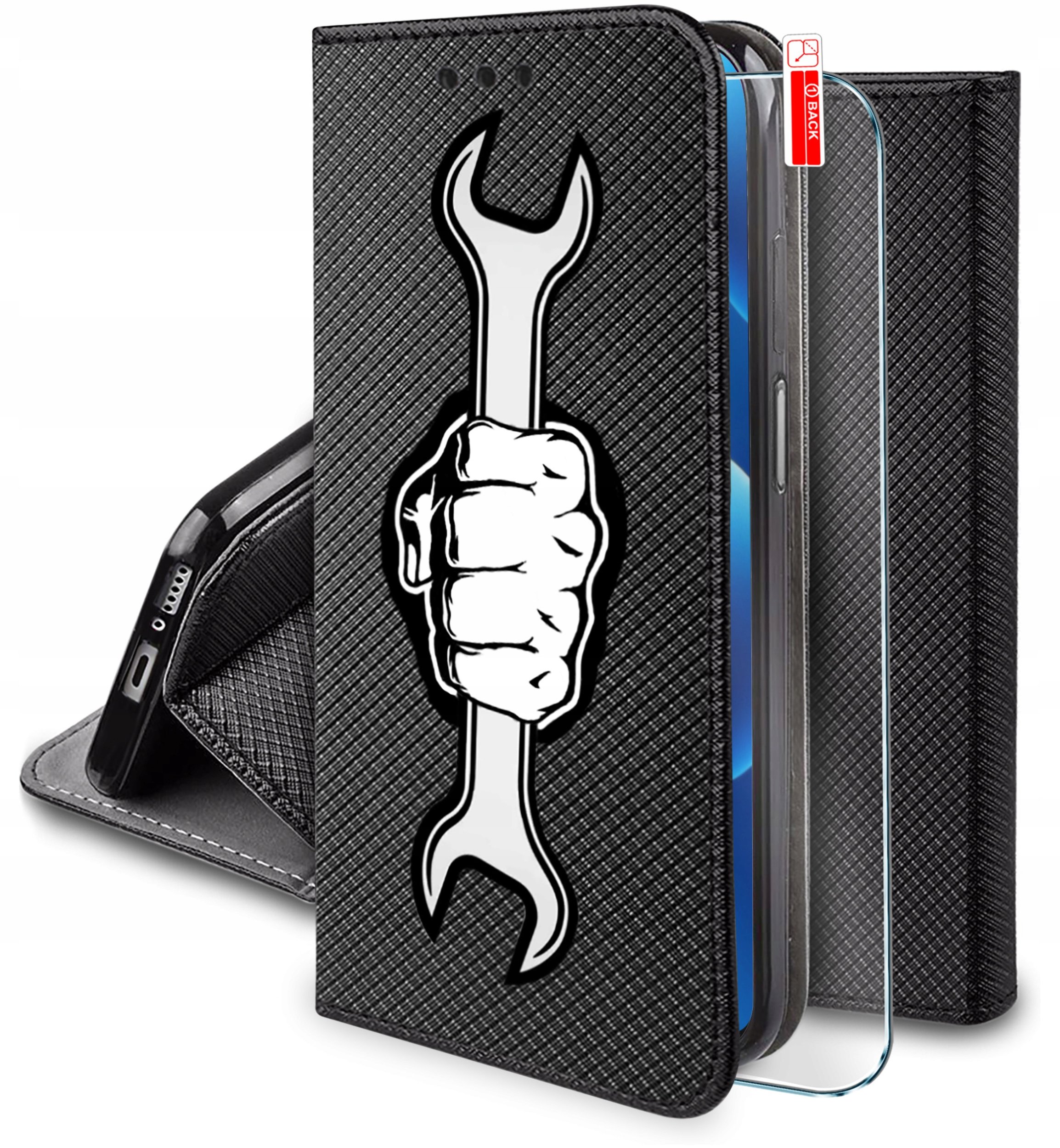 Etui do Samsung A17 5G MAGNET WZORY CASE PORTFEL + SZKŁO 9H