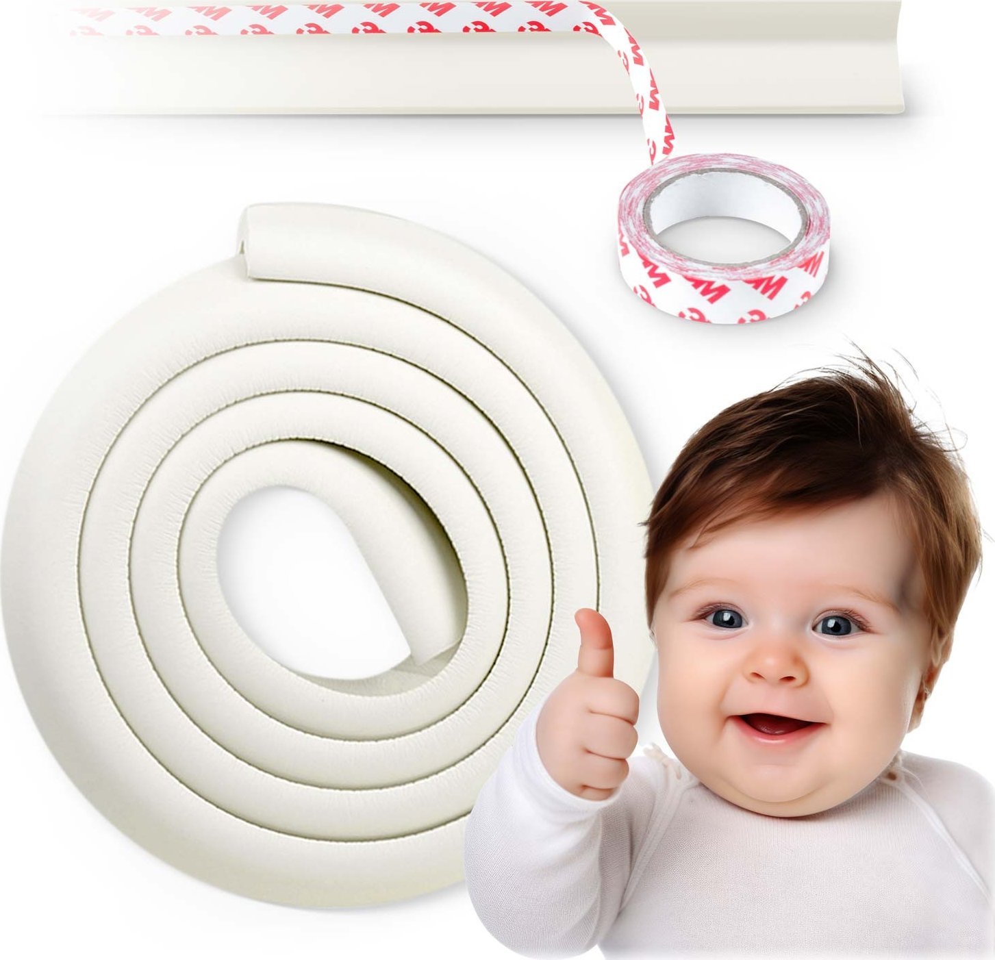 Ricokids Zabezpieczająca taśma piankowa Ricokids 798700 biała 2 m