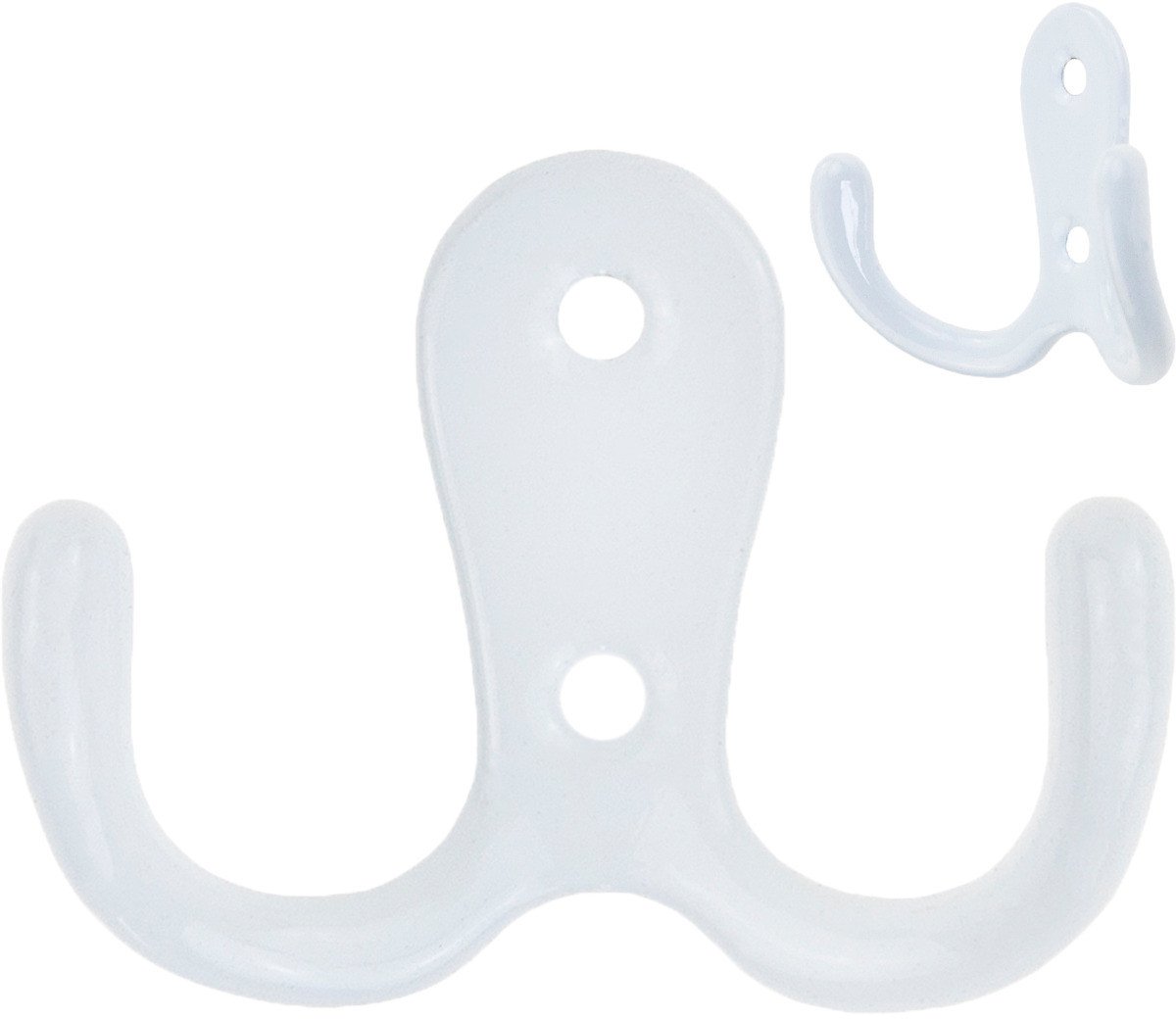 TG67387-1 WIESZAK NA UBRANIA HACZYK PODWÓJNY BIAŁY METALOWY do GARDEROBY SZAFY KURTKI