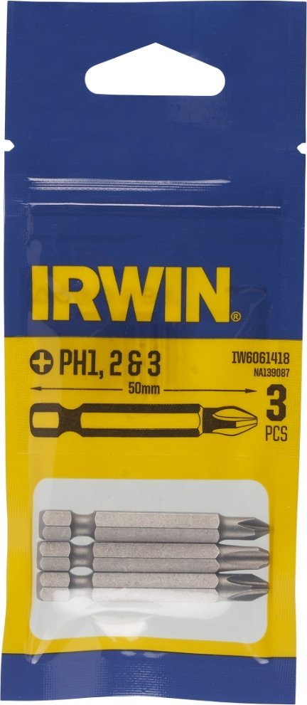 Irwin IRWIN KOŃCÓWKI kpl. 3szt. 50mm PH1, PH2 I PH3 W BLISTRZE