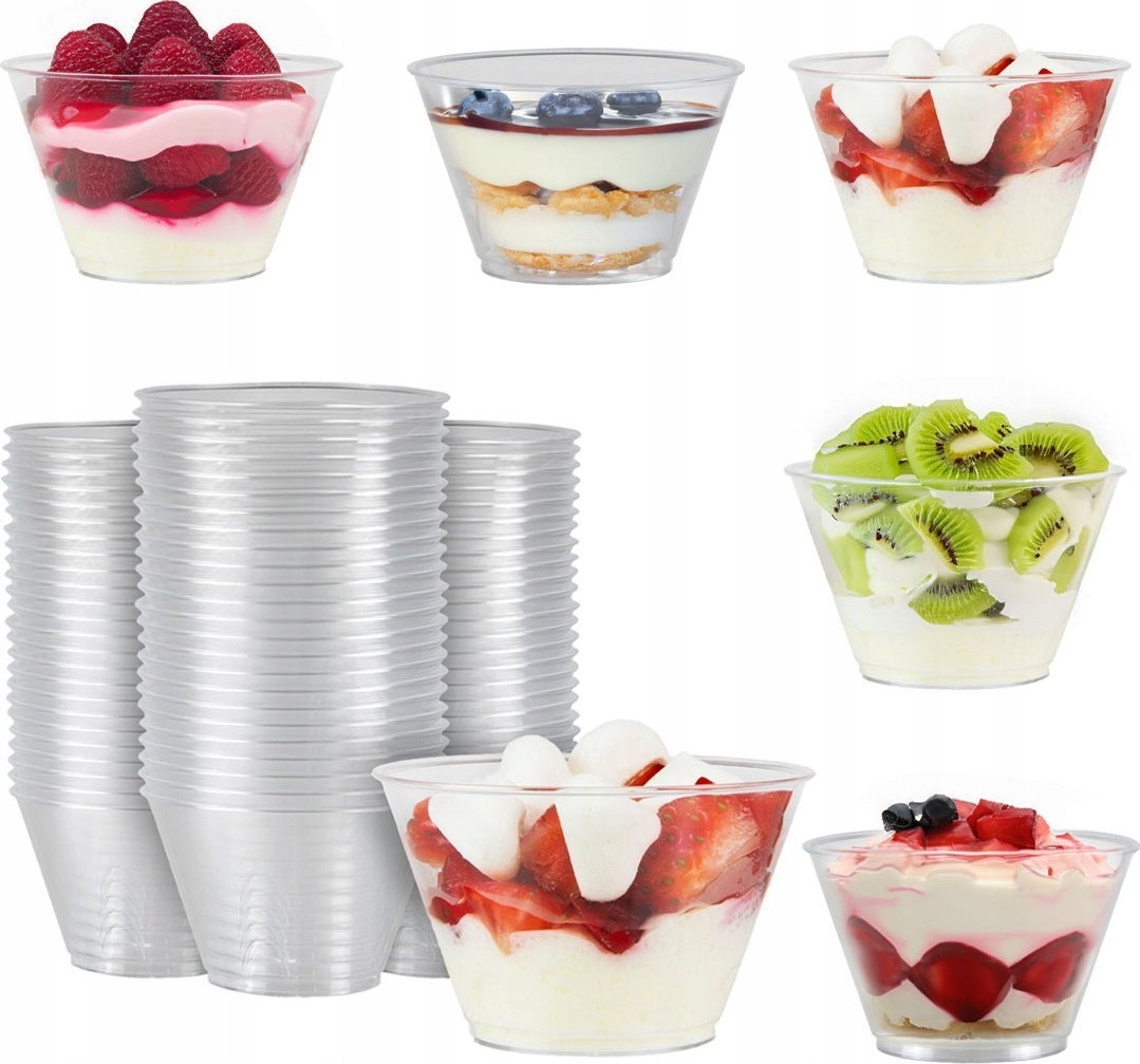 PUCHARKI POJEMNIKI NA DESERKI 70ml 24szt. kubek TULI na przekąski